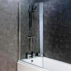 Vellamo Square Corner 6mm Glass Bath Screen -Drench Store vellamo square corner single glass bath screen