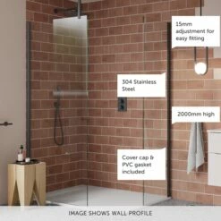 Crosswater Gallery 8 Walk In Shower Enclosure 8mm Panels With Multiple Configurations - Slate -Drench Store wall profile slate lifestyle banner call outs