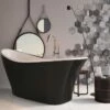 Xana Freestanding Black Acrylic Bath - 1750 X 750mm 2 Xana Freestanding Black Acrylic Bath - 1750 X 750mm -Drench Store xana freestanding black acrylic bath 1750x750 1
