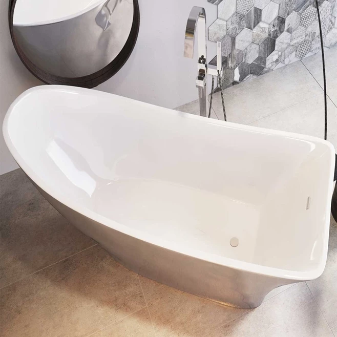 Xana Freestanding Silver Acrylic Bath - 1750 X 750mm 4 Xana Freestanding Silver Acrylic Bath - 1750 X 750mm - Image 2
